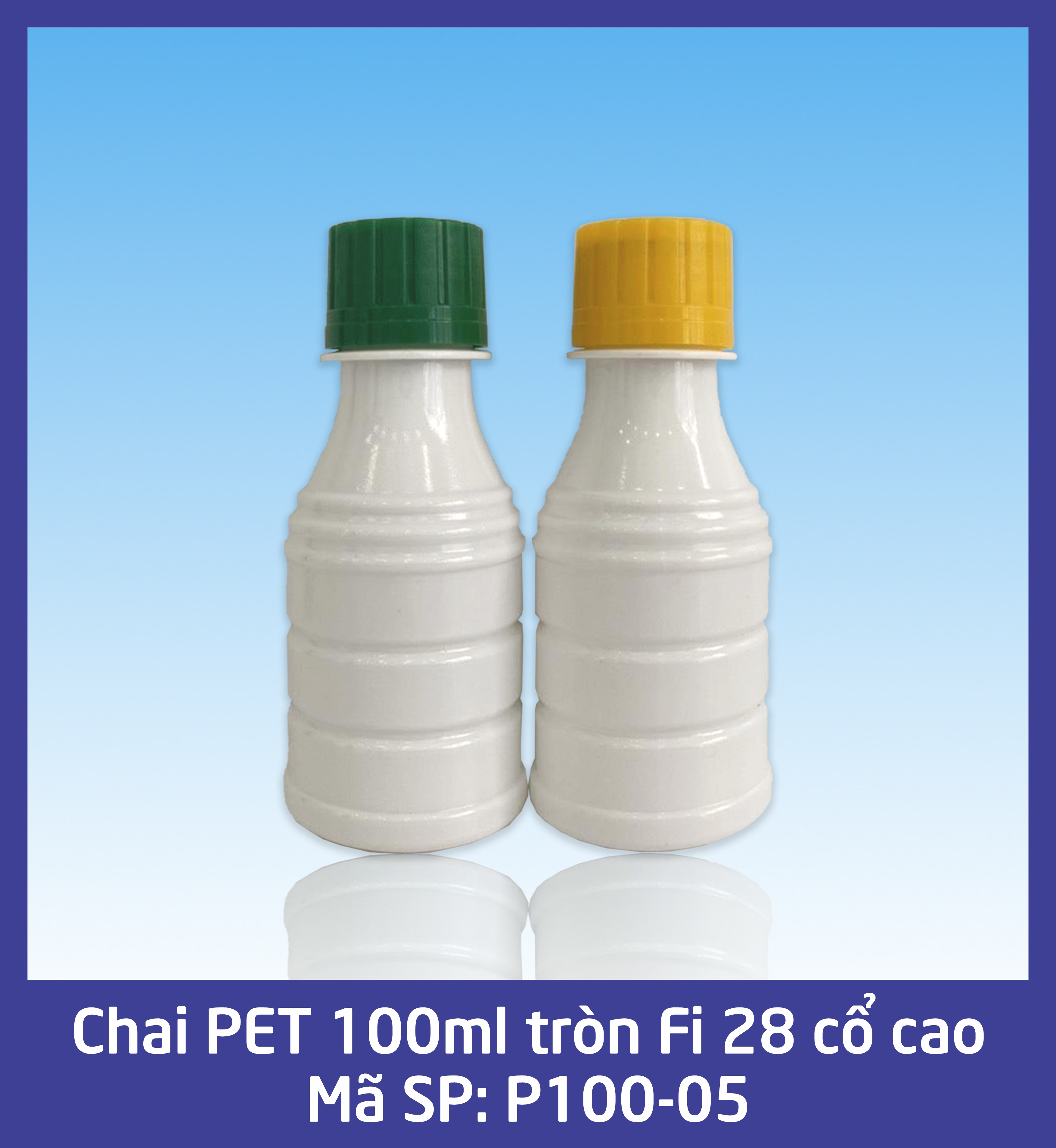 Chai 100ml tròn Fi 28 cổ cao - mã P100-05