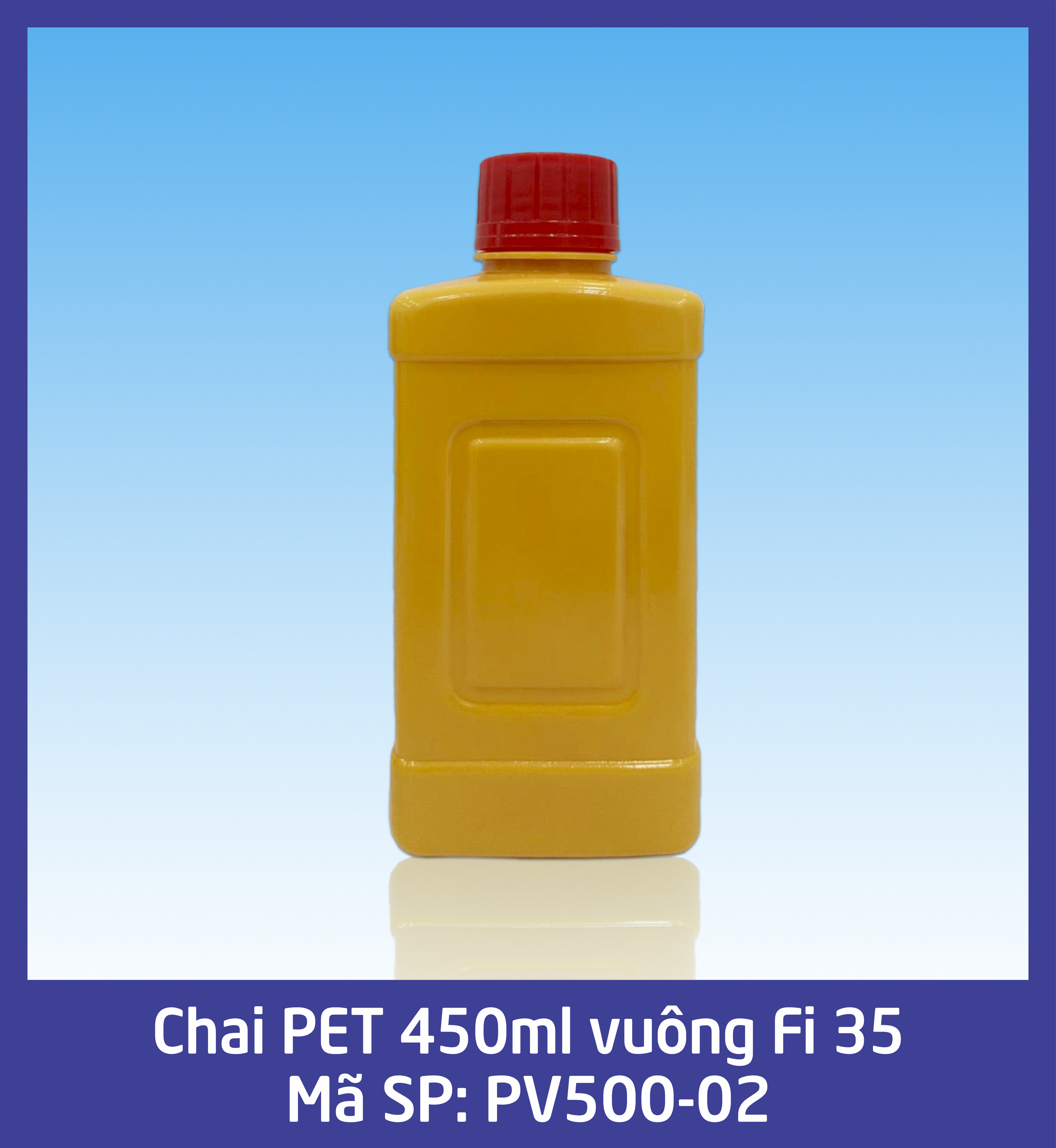 Chai 450ml vuông Fi 35 - mã PV500-02