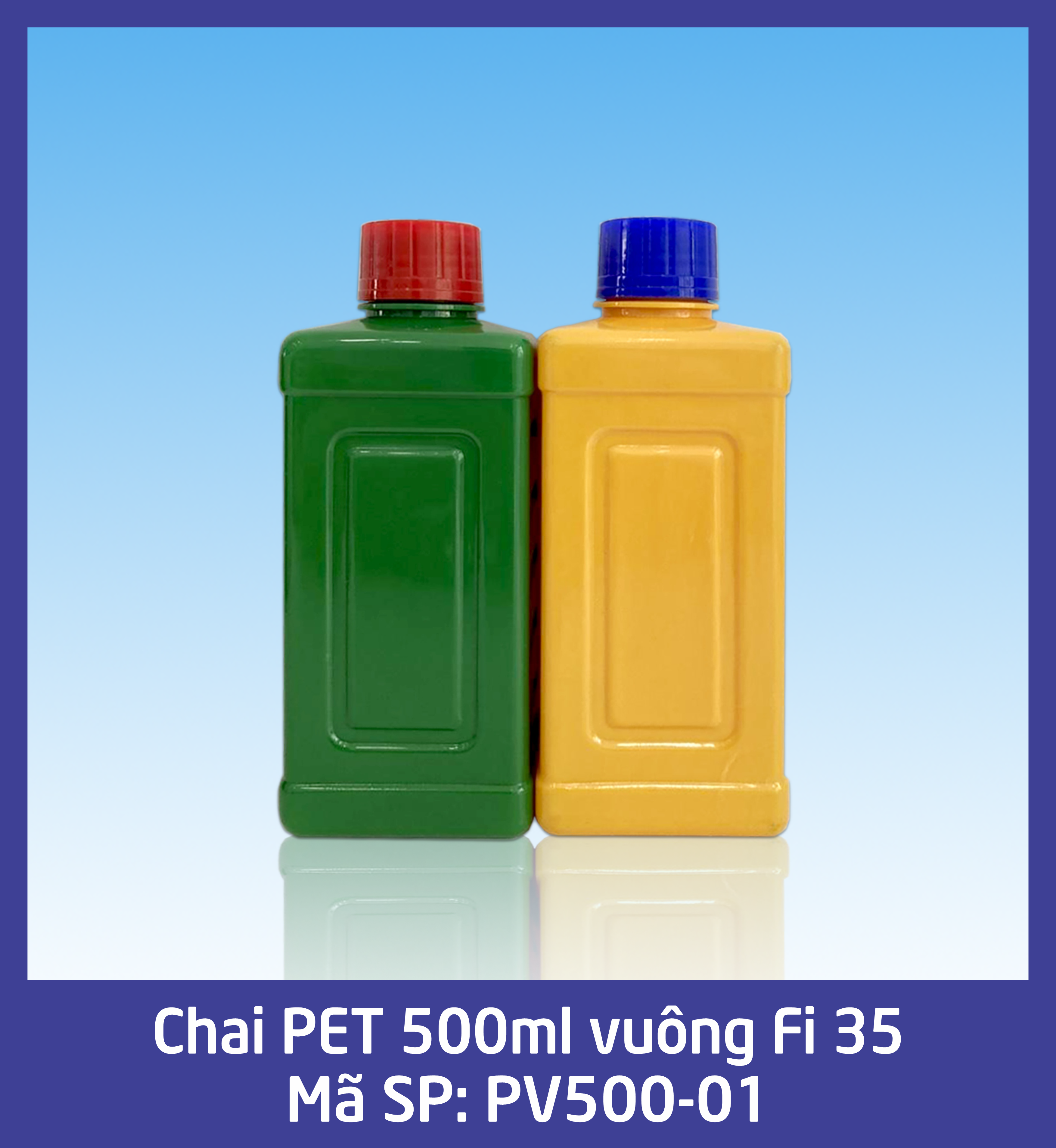 Chai 500ml vuông Fi 35 - mã PV500-1