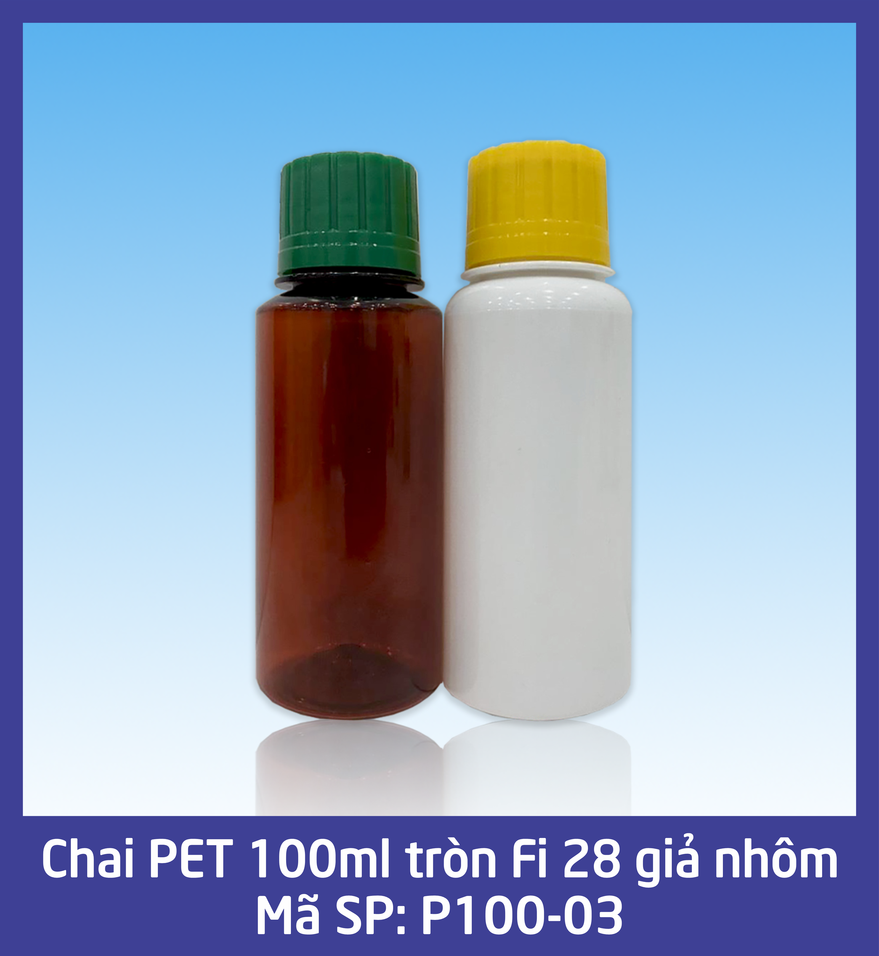 Chai PET 100ml tròn Fi 28 gia nhom - mã P100-03