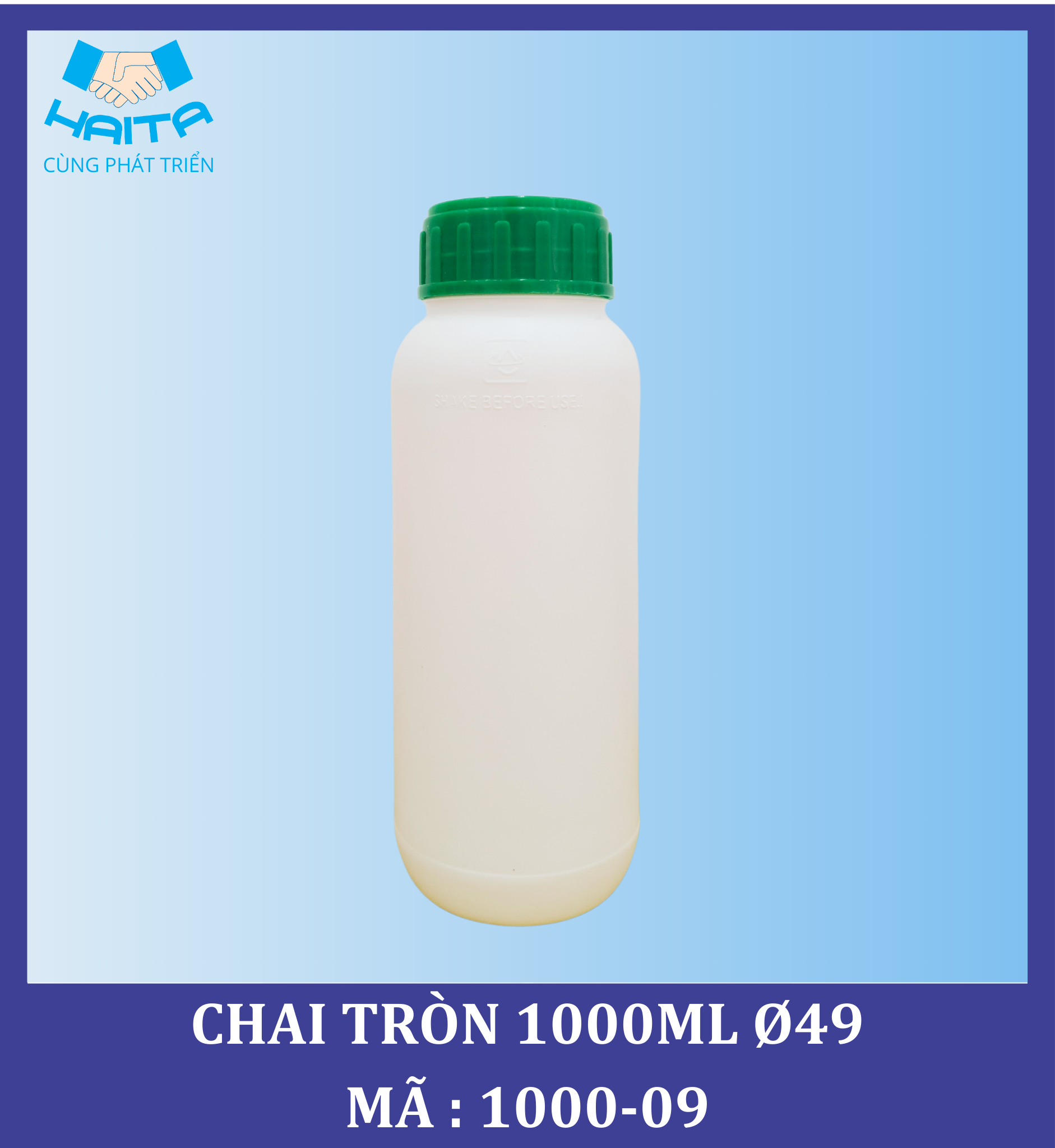 CHAI HD TRÒN 1000ML Ø49 MÃ SP : 1000-09