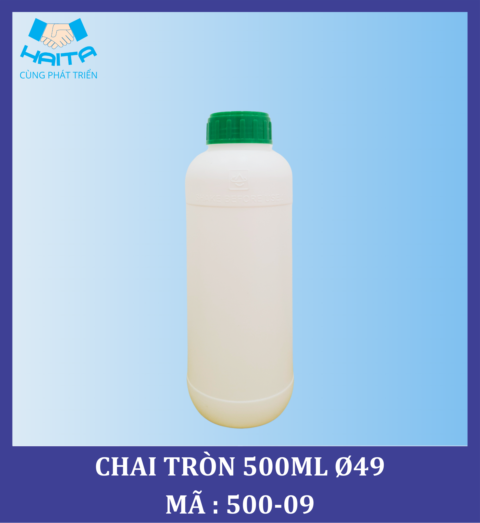 CHAI HD TRÒN 500ML Ø49 MÃ SP : 500-09